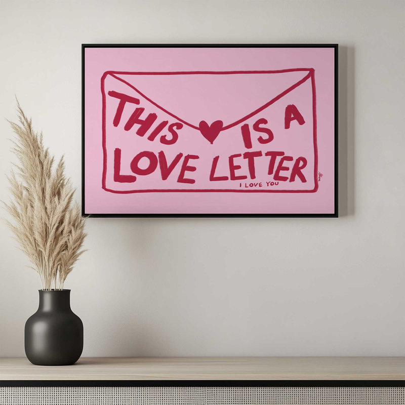 «Love lettre horizontal» par Athenesatelier, reproduction d'art sur toile, H 12 po x l 16 po, Tanné