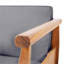 Ensemble de causeuse d'extérieur en bois d'acacia Aston_ Causeuse et table basse - finition teck + coussin gris foncé