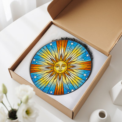 Panneau de vitrail en verre coloré 12 "H 12"