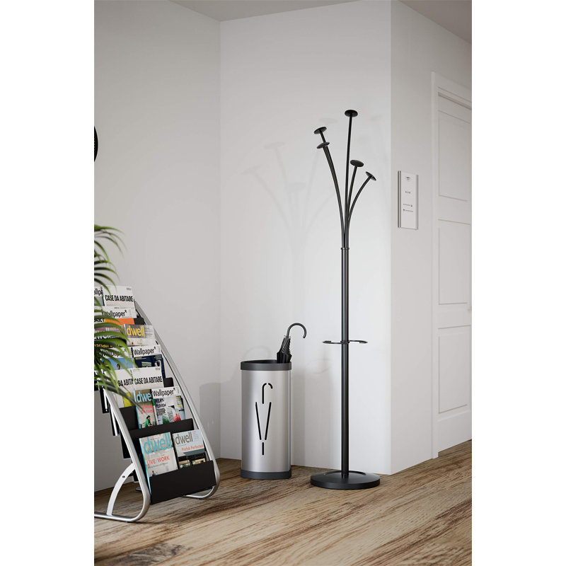 Abihail Metal Freestanding Coat Rack, Black