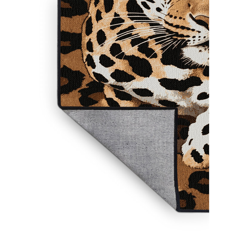  Tapis léopard lavable lavable, Carré 5 pi