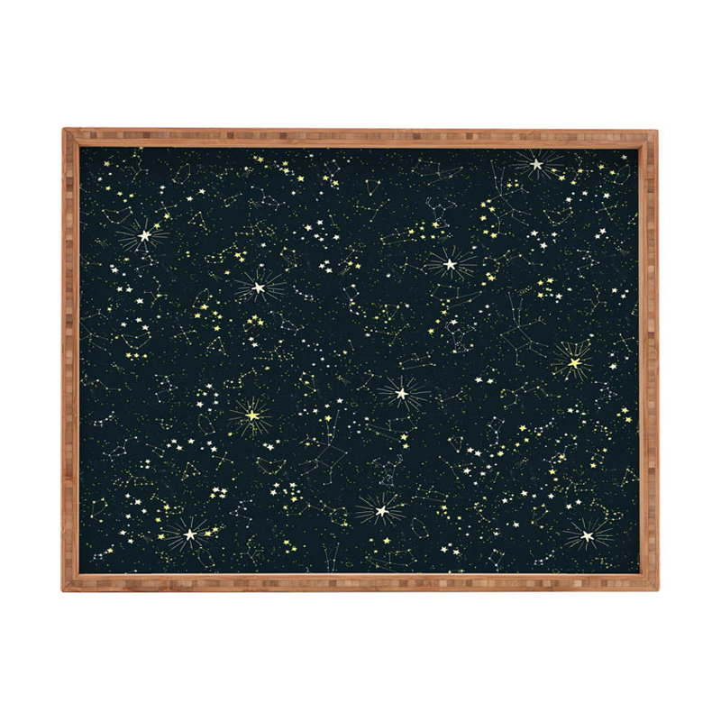 Plateau de table repose-pieds/café constellas, H 1,75 po x l 18 po x p 14 po