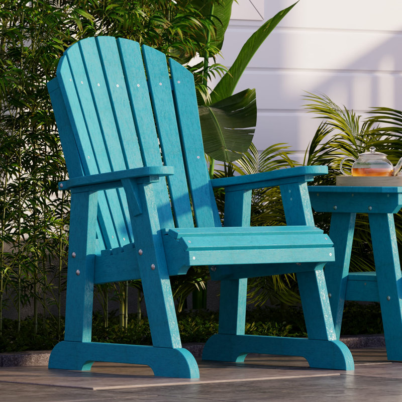 Heritage High Fan Back Chair, Aruba Blue