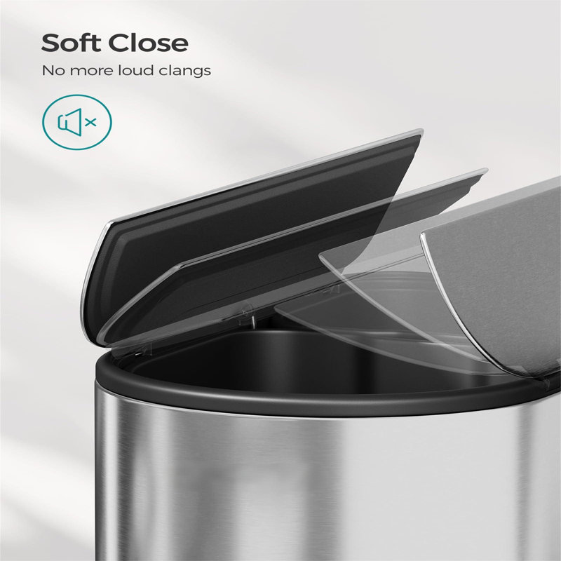 Steel Step On and Odour Seal Kitchen Rubbish Bin - 7.93 L