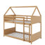 Lit superposé simple au-dessus d'un lit simple avec conception de maison et panneaux de pieds-1501280265