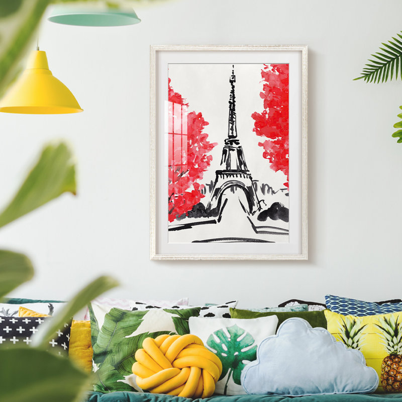 Windy Moor I - Toile tendue avec châssis, H 28,5 po x l 20,5 po, Blanc