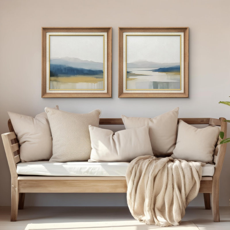 Tranquil Lake Vistas, H 26 po x l 26 po, Natural Gallery Frame