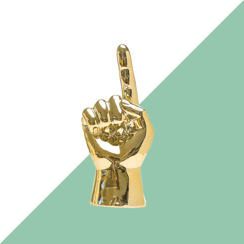 Ariday Ariday Gold Finger Pointing hand Tabletop decor - 9" tall