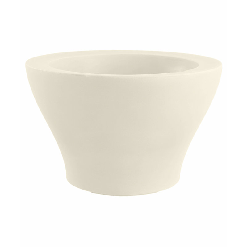 Centro Resin Pot Planter, 19.75" H x 31.5" W x 31.5" D, Ecru