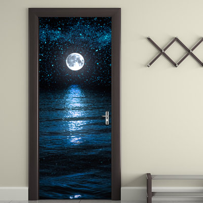 Décalcomanie murale lune et étoiles