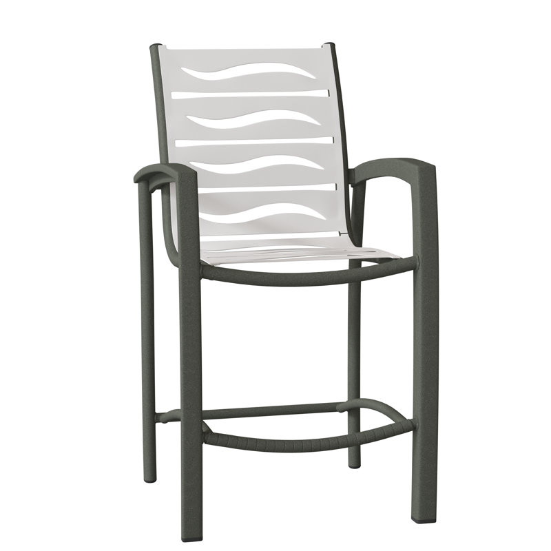 South Beach Outdoor Bar Stool, Moab, Snow Vinyl