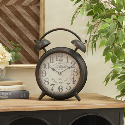 Metal Decorative Clock with Bell Style Top