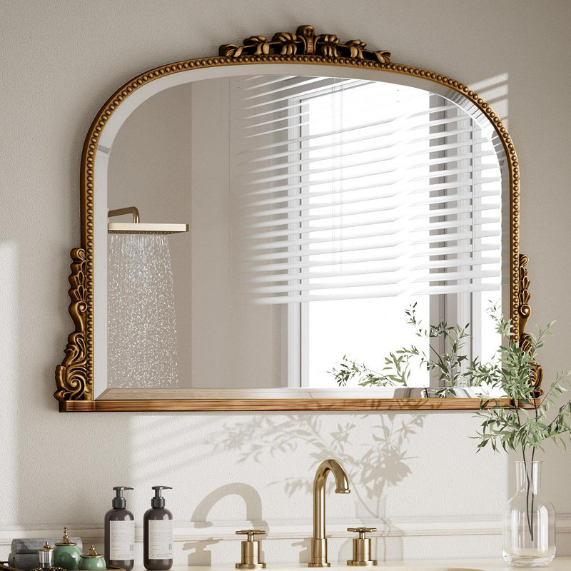 Resin Framed Accent Mirror , 68.6cm x 91.4cm, Gold