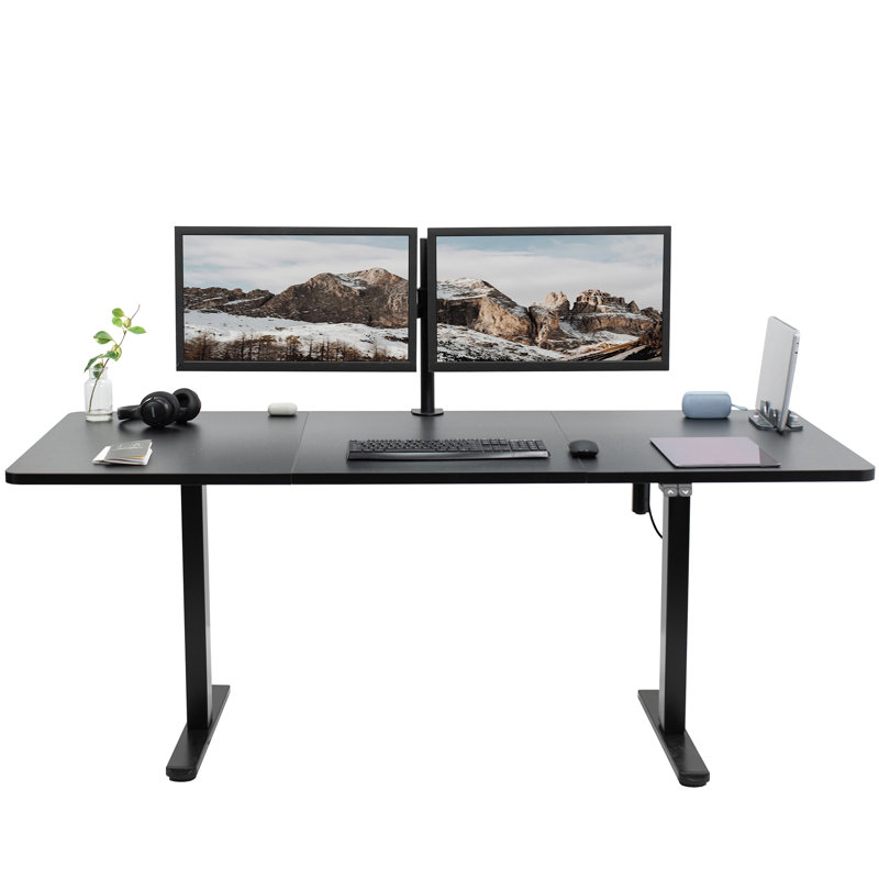 Elevate 71" Black Electric Height-Adjustable Standing Desk