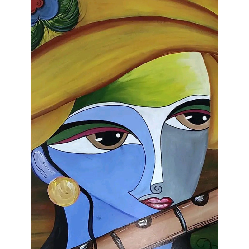 Madhav - Le Lord Krishna | Acrylique sur toile | Par Kashiram Kharde