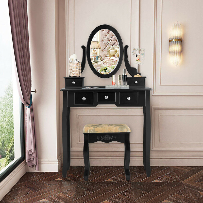Ensemble de meuble-lavabo avec miroir cavender, Noir