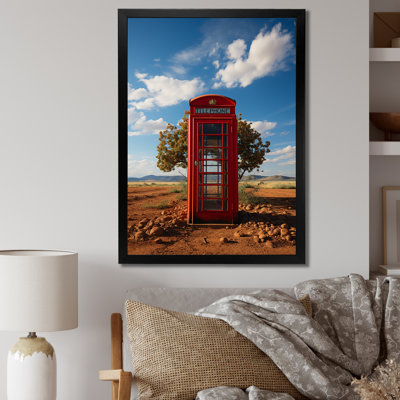 Latrayvion, cabine téléphonique rouge - Connections isolées - reproduction sur toile