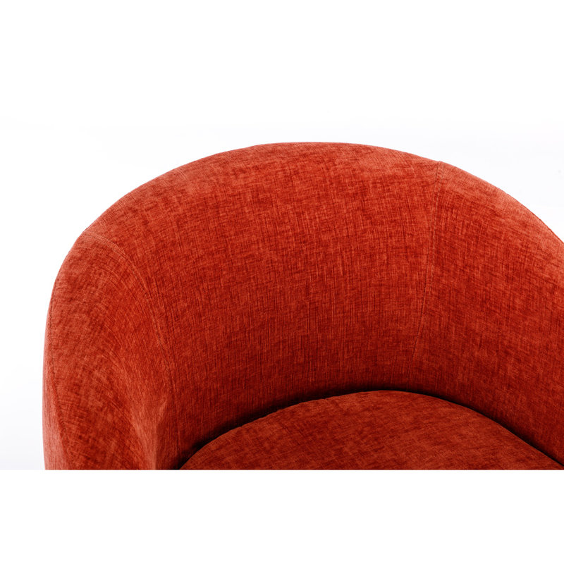 Genece Upholstered Swivel Accent Chair, Orange Chenille
