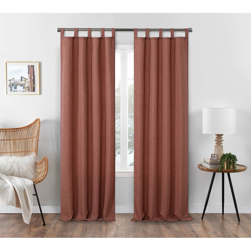 Hollman Room Darkening Curtain Pair, Rust