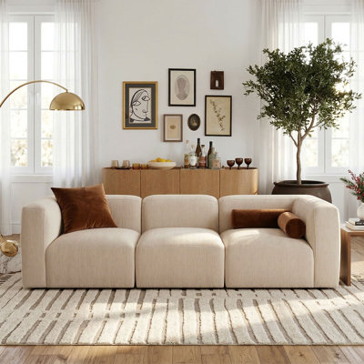 Gowen 101" Wide 3-Piece Modular Chenille Sofa