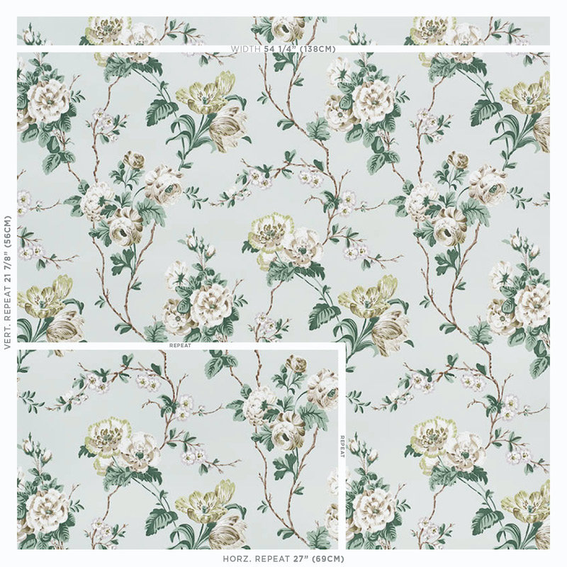 Papier peint Schumacher x Veere Grenney Betty, Céladon