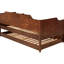 Twin Daybed With Trundle, Cherry Wood, Modern Classic Silhouette, Panel Detailing, Natural Wood Grain, Trundle For Extra Sleeping Space In Bedroom Room