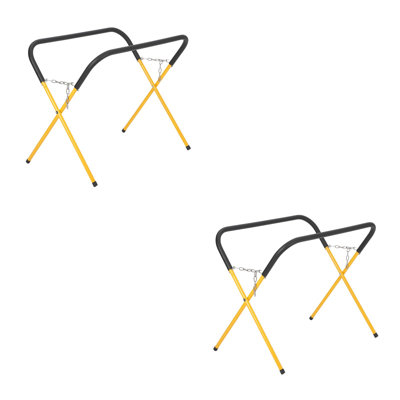  Support portatif 500 LBS, banc de support en acier pliable pour pare-chocs, portes, 2 pièces / jaune