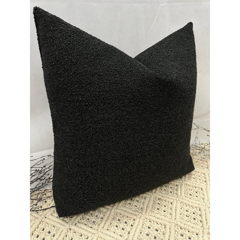 Abstract Square Cushion Cover, Black 