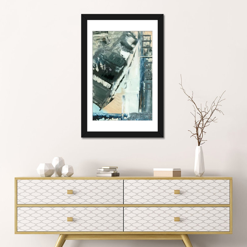 « avenue ii », impression sur toile, Papier d'art encadré noir, Blanc, H 32 po x l 24 po x P 1 po