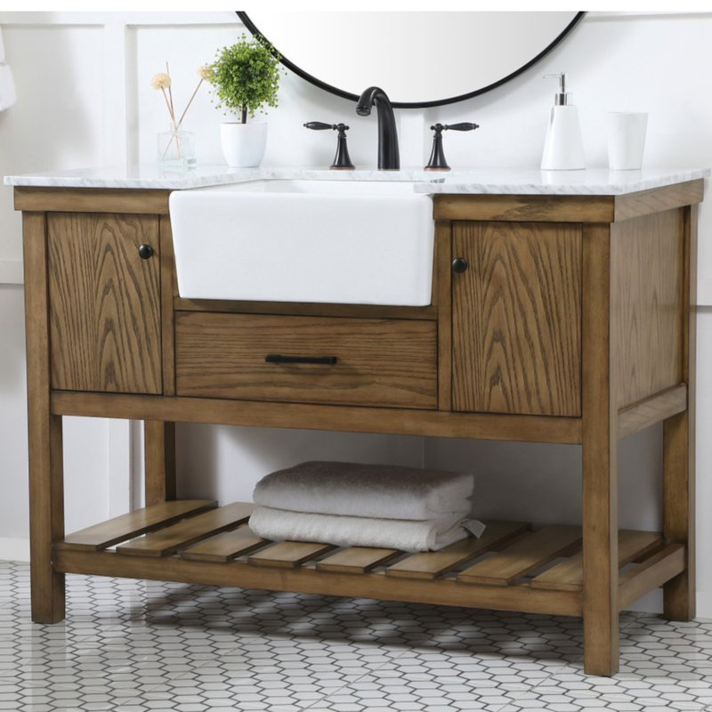 Ensemble de meuble-lavabo simple 48 po Pelaghia, Bois flotté