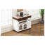Table pour îlot de cuisine extensible avec plateau pliable, blanc crème et noyer Trefm Trexm-129020772