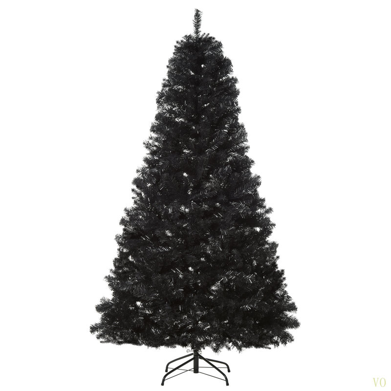 Sapin de Noël artificiel non éclairé avec branches réalistes et 1346 pointes, style Halloween