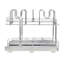 Glidez Multipurpose 2‑Tier Dual‑Slide Chrome‑Plated Steel Basket Pot and Lid Organizer