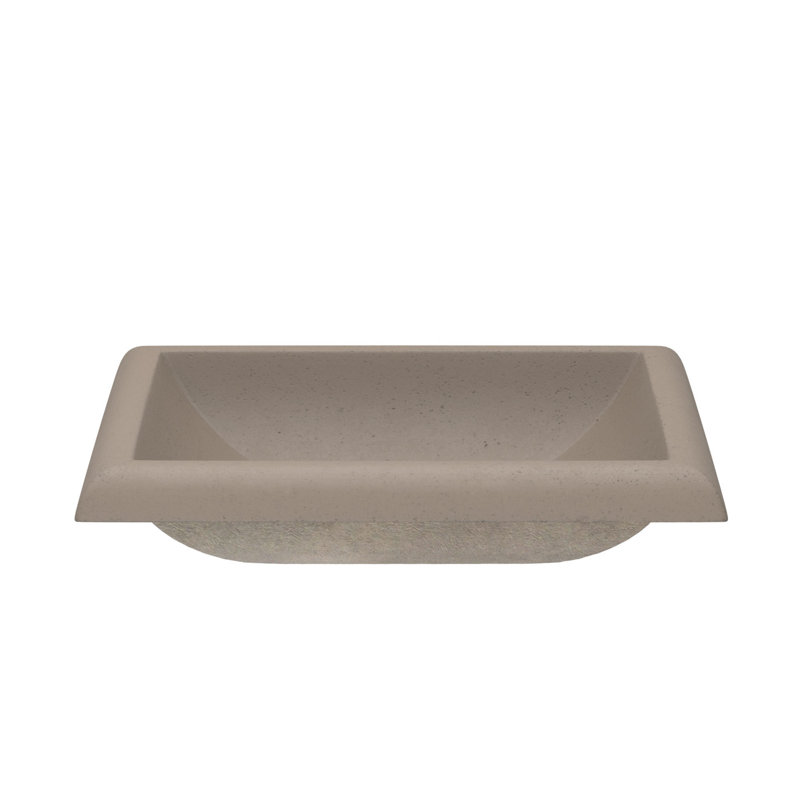Lavabo de salle de bain rectangulaire encastré à la main NativeStone, Terre