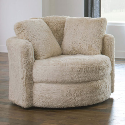 Fauteuil rond de style contemporain avec accoudoirs courbés et accoudoirs courbés décoratifs de style contemporain inclus