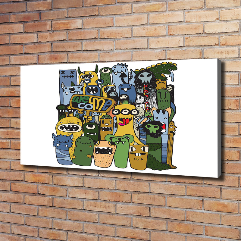 Crazy Monsters - Wrapped Canvas Print