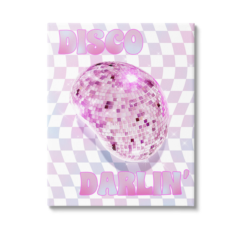 «Chequered Disco Darlin», art mural sur toile par Ziwei Li, H 20 po x l 16 po