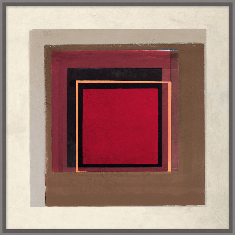 Overlapping Color 4' Framed Graphic Art Print on Glass