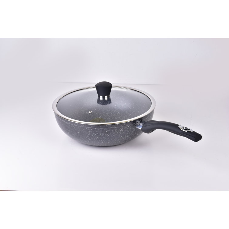 MasterPan Copper Pan 12 in. Non-Stick Wok with Lid