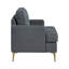 Chaise d'appoint moderne en chenille gris foncé avec pieds en métal doré et coussins réversibles-134538273