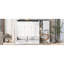 Grand lit avec rangement intégré, bureau et rangement, peu encombrant, couleur blanche, bois et coin salon moelleux pour travailler