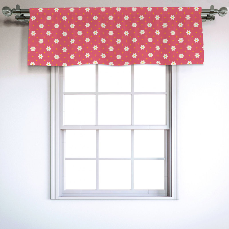 Sateen Floral Ruffled Window Valance