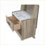 Rustic Nightstand with Faux Stone Top, LED Light & 2 Drawers