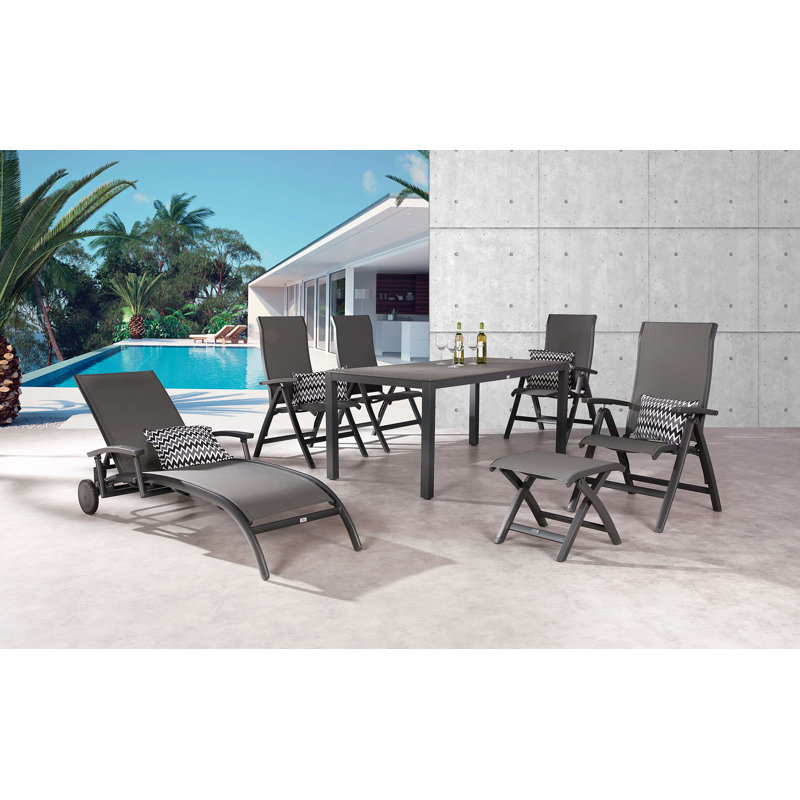 Lasseter Folding Deck Chair, Anthracite Matt