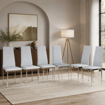 Ensemble de 6 chaises de salle à manger de style moderne avec matériau en polyuréthane