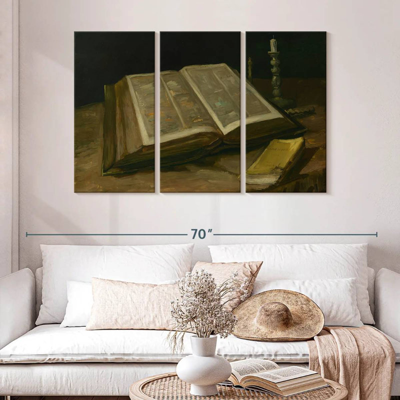 Adella nature morte avec la bible, H 32 po x l 50 po