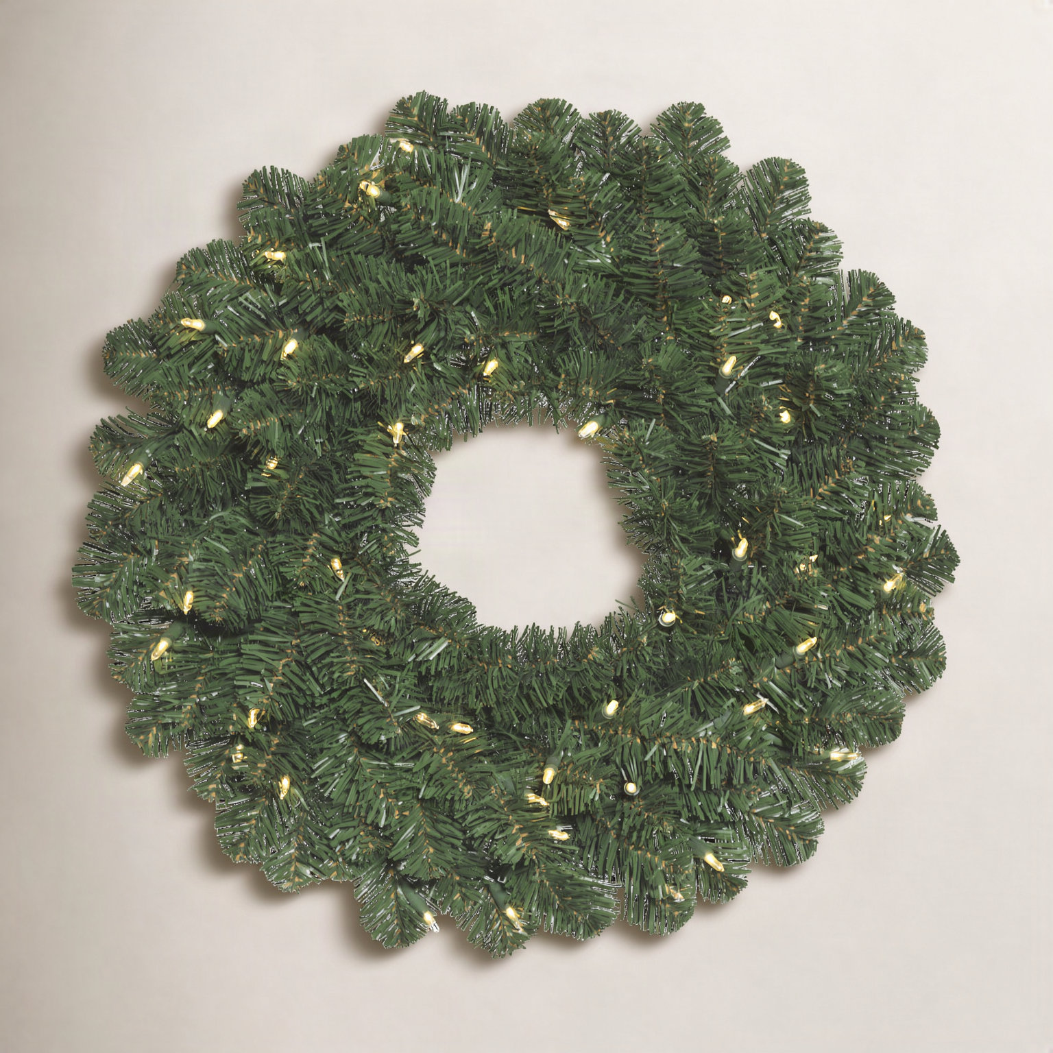 Oregon Fir Wreath with 50 Warm White Battery operated LED Lights, 24" W x 24" H