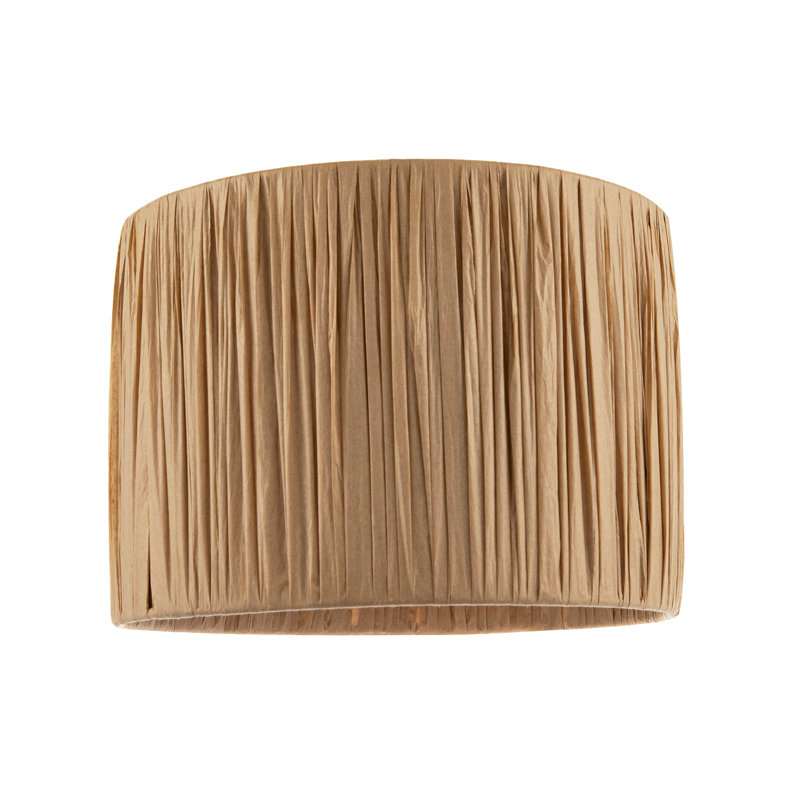 18cm H Fabric Drum Lamp Shade ( No Direct Attachment Method ) in Brown