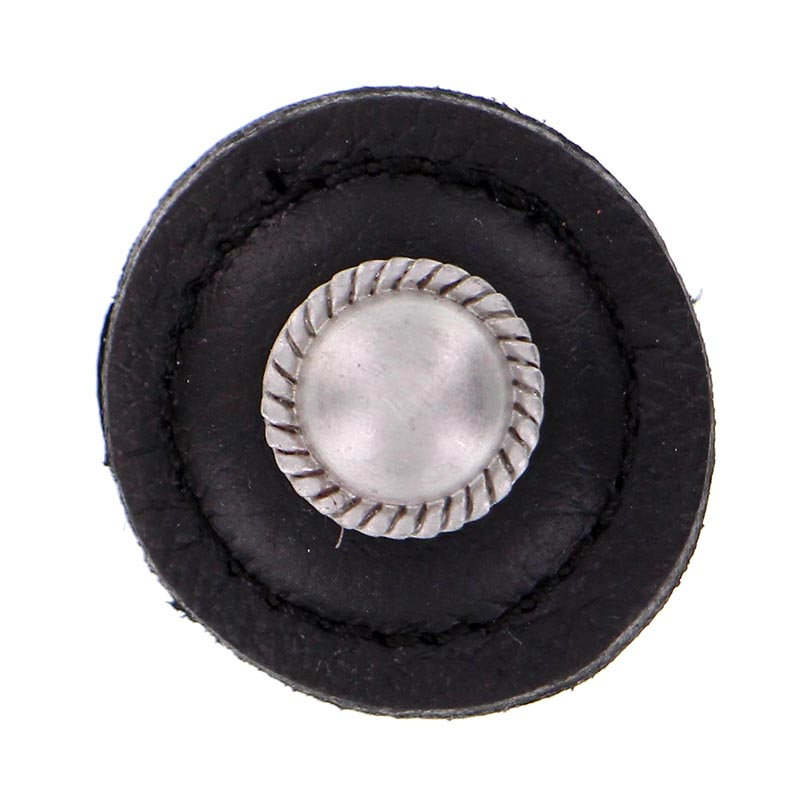 Equestre Mushroom Knob, Satin Nickel, Black