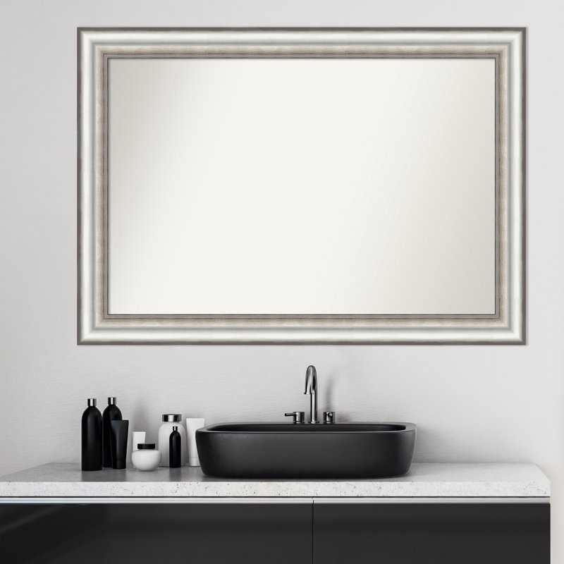 Salon Silver 23.25 in. x 29.25 in. Bathroom Vanity Non-Beveled Wall Mirror, 29" x 41"